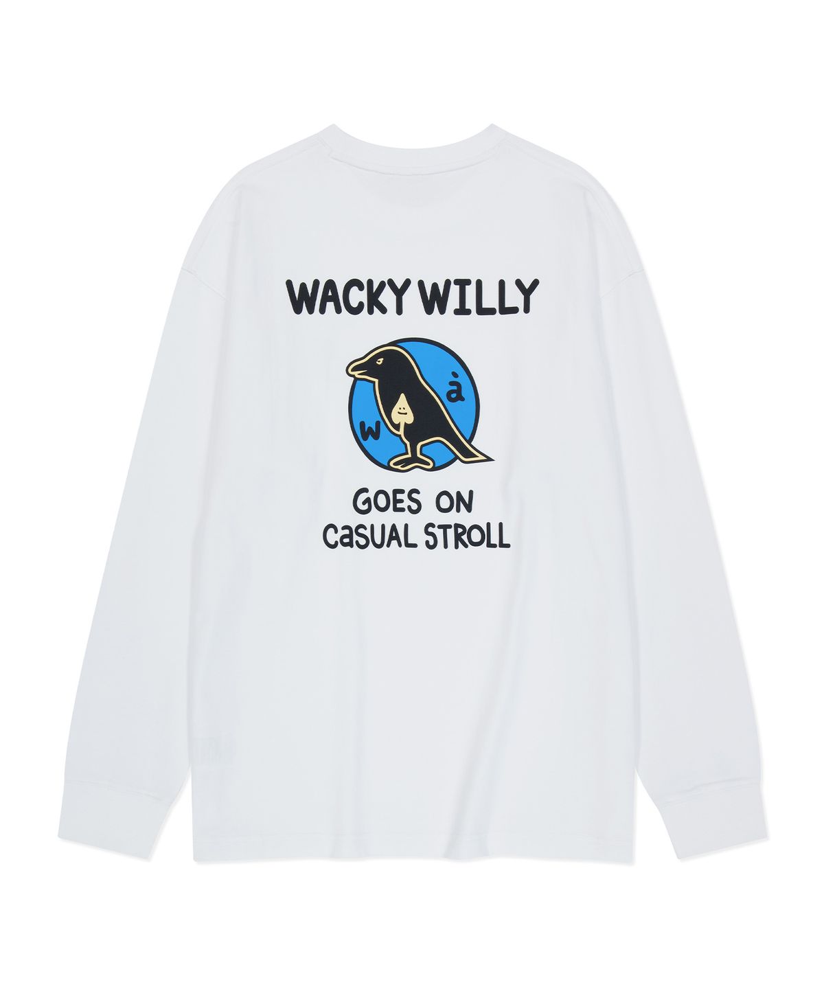 와키윌리(WACKY WILLY) 버드 그래픽 롱슬리브 티셔츠 화이트