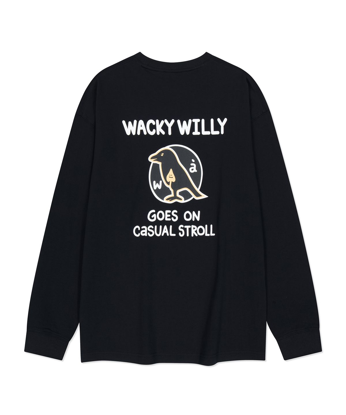 와키윌리(WACKY WILLY) 버드 그래픽 롱슬리브 티셔츠 블랙