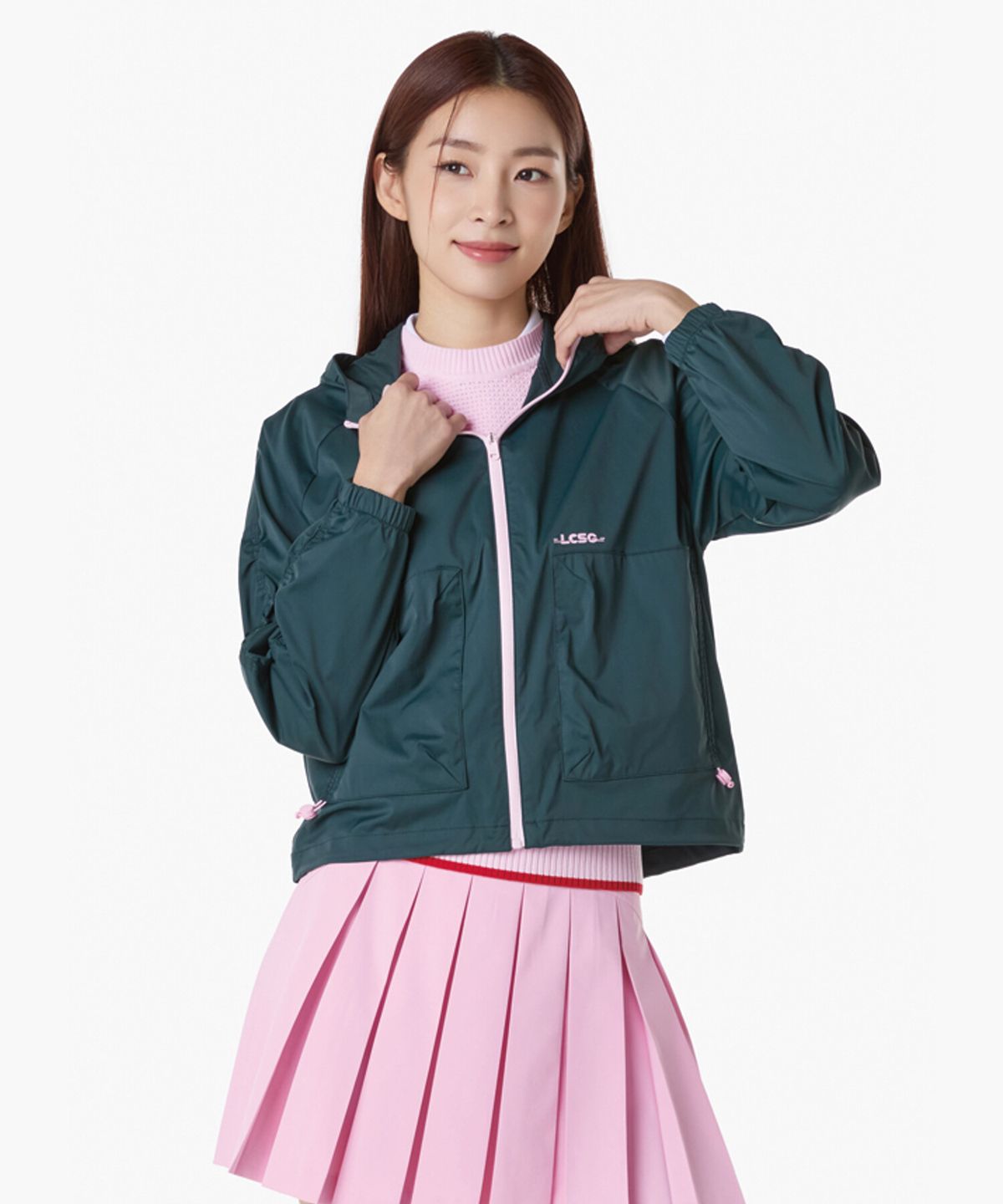 르꼬끄 골프(LECOQ GOLF) 여성 후드 풀집업 홑겹 점퍼 (GQ122LBL25)
