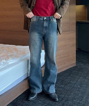 TX208 세미플레어 데님 (중청)