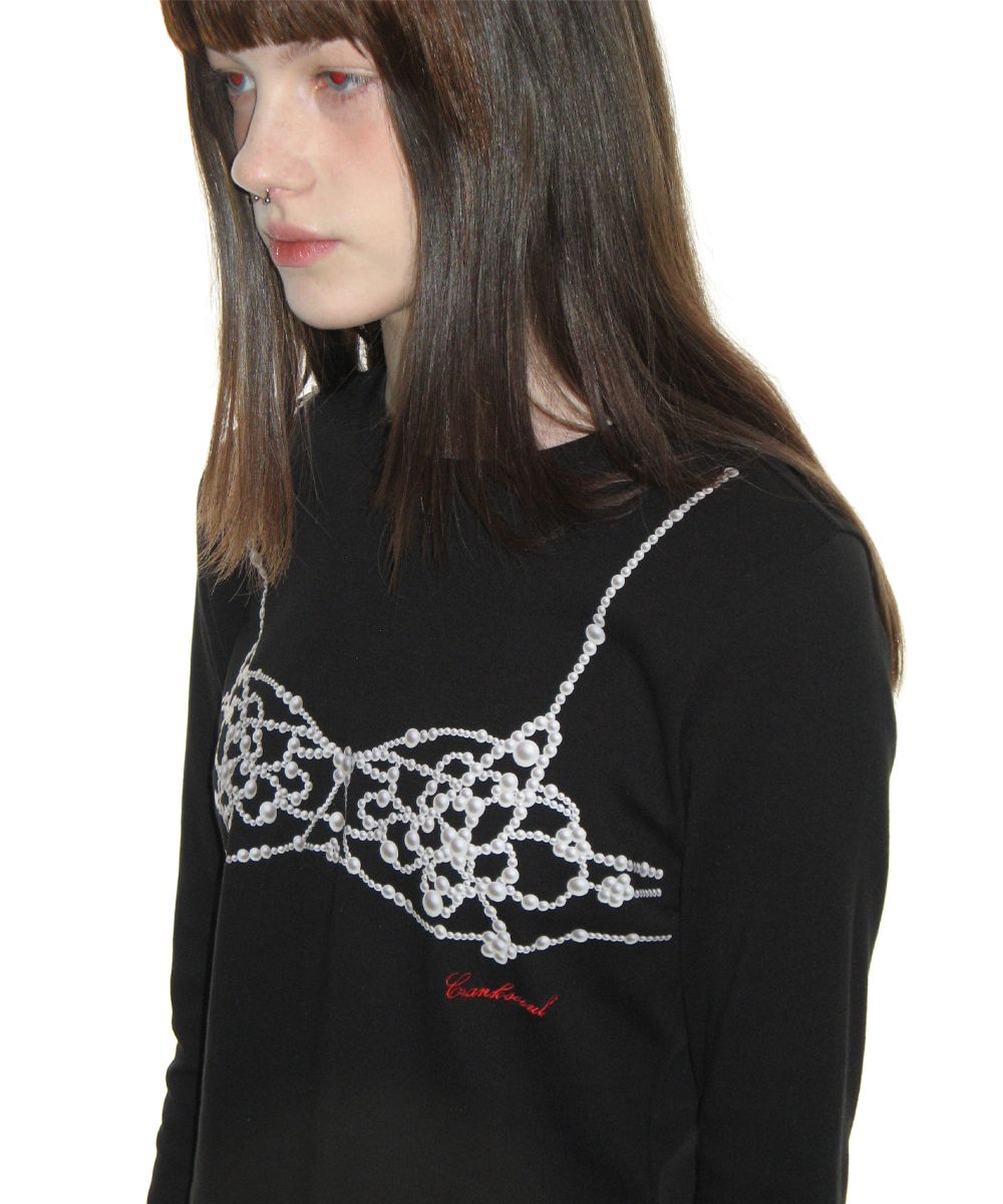 ★CRANK★PEARL BUSTIER PRINTING TOP_BLACK★正規品/送料込 MUSINSA | CRANK Pearl Bustier Print Top_Black