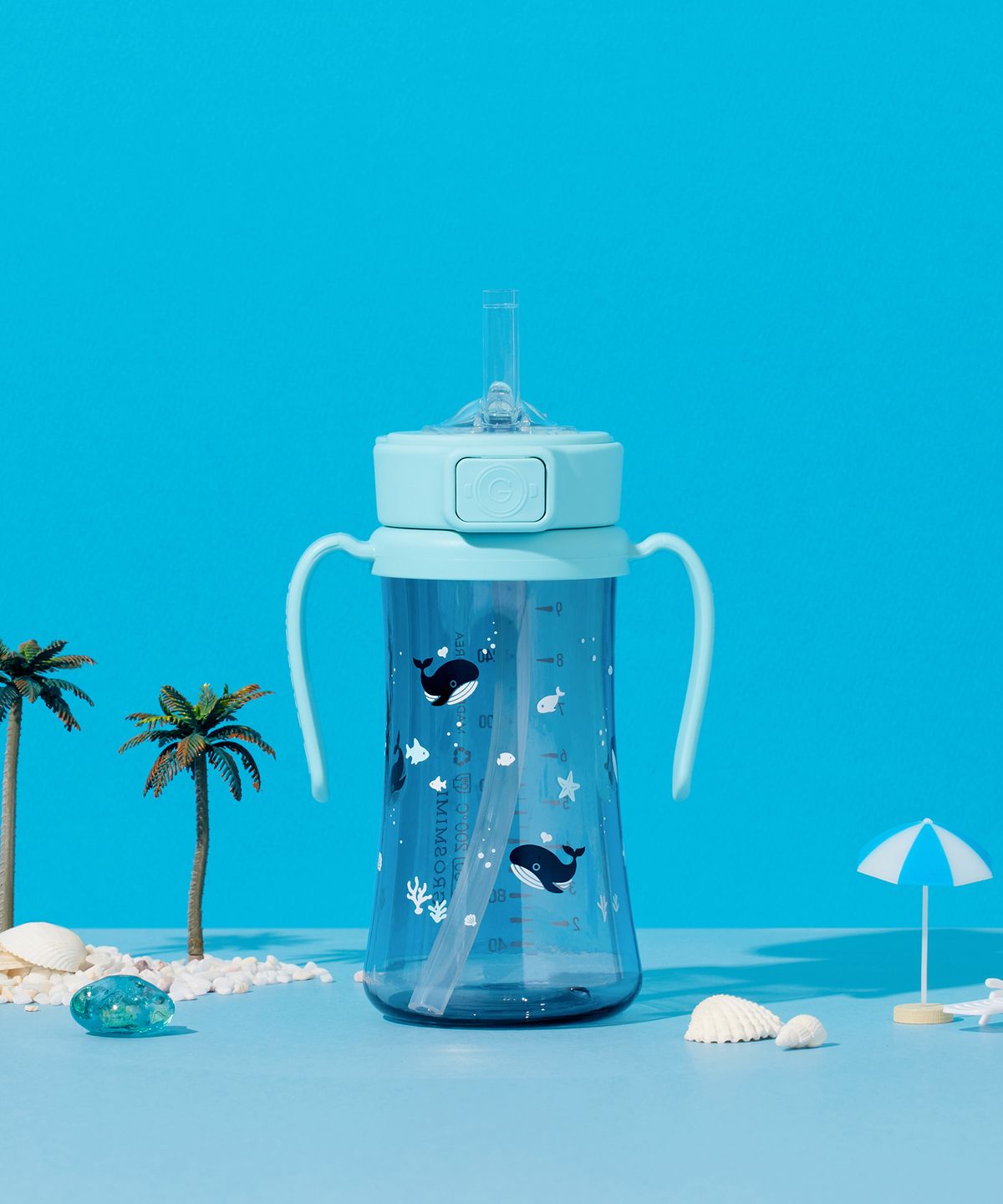 그로미미(GROSMIMI) PPSU 아기고래 300ml 빨대컵 (크리미블루)