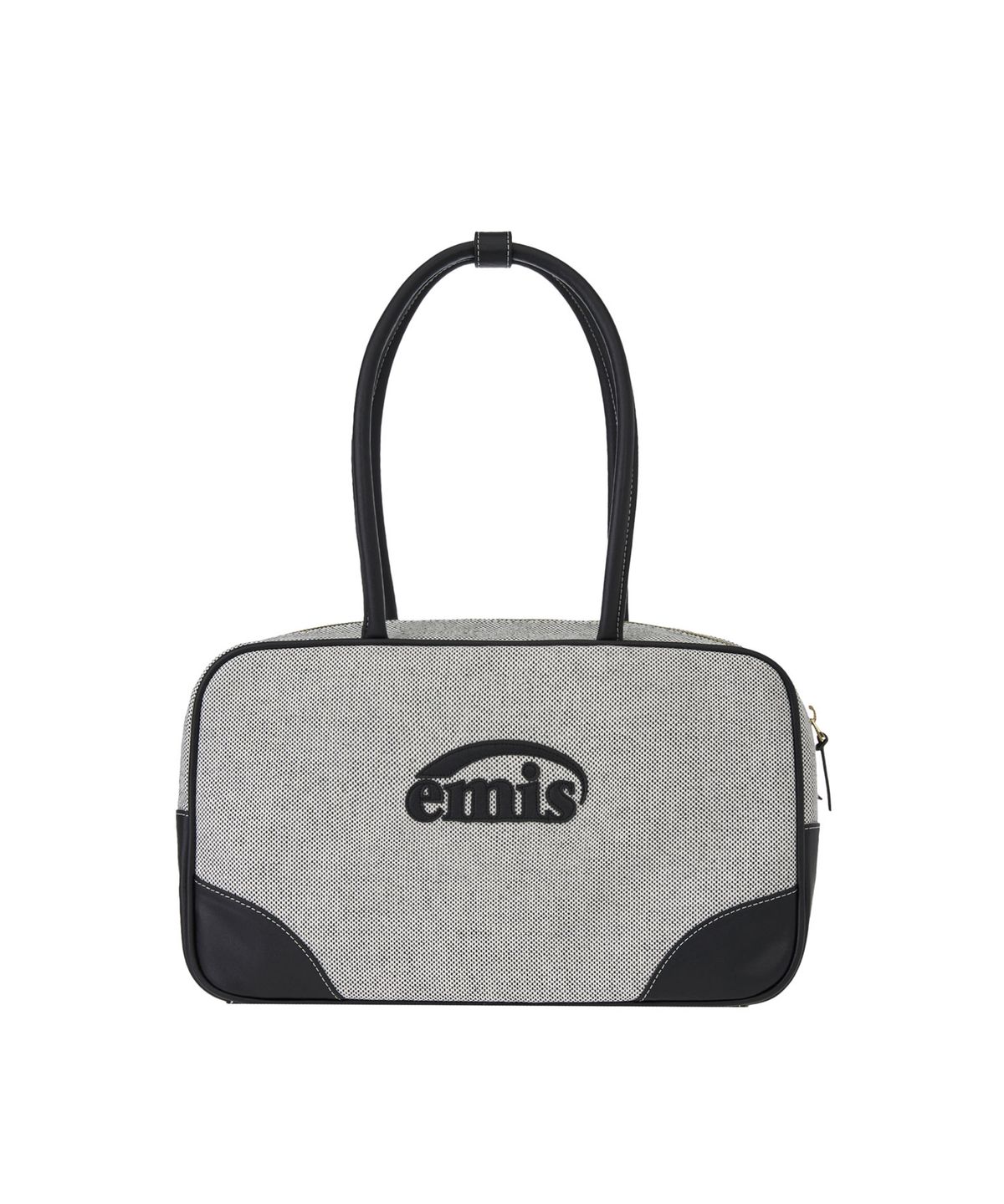 이미스(EMIS) CANVAS LEATHER TOTE BAG-BLACK