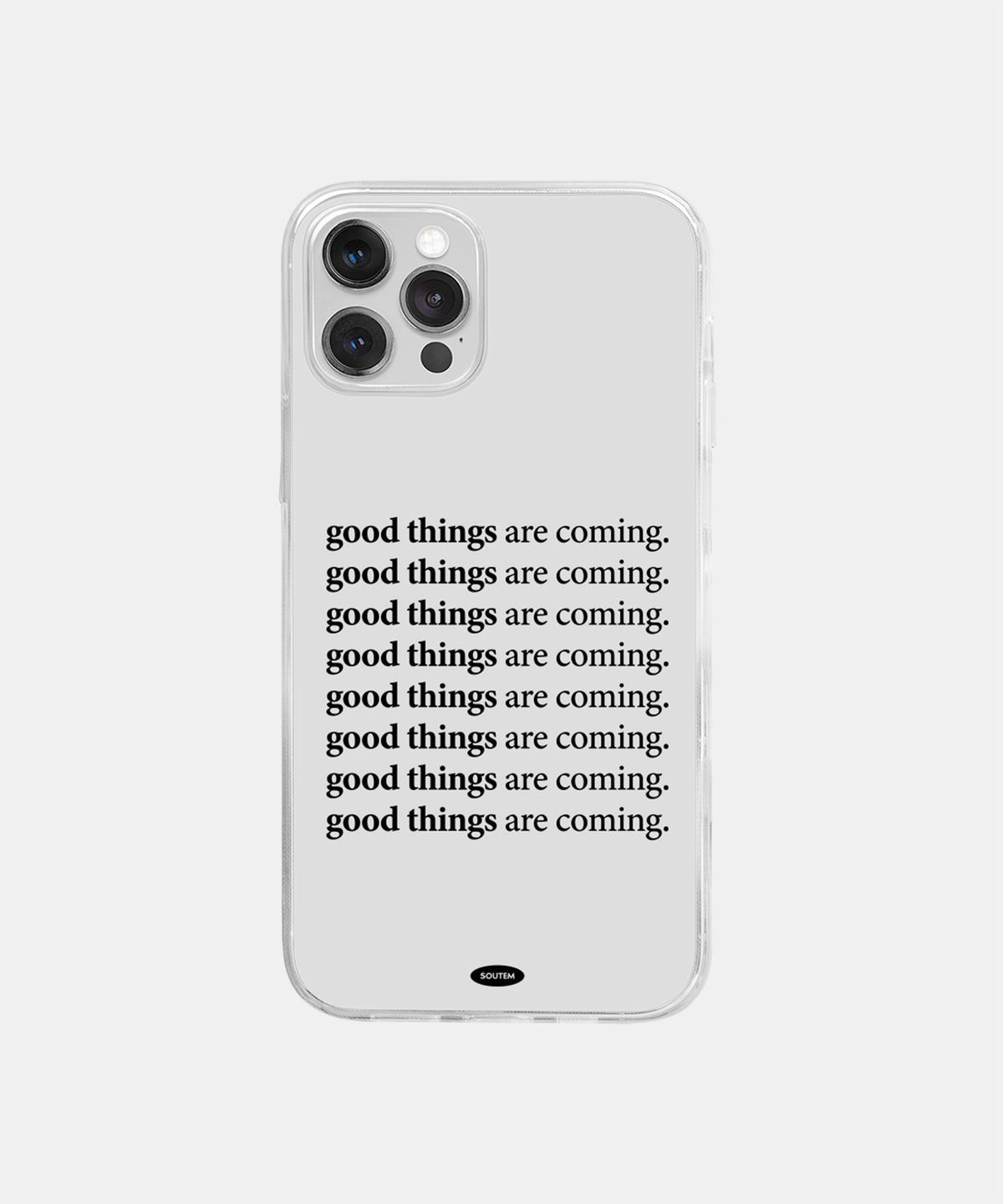 소유템(SOUTEM) Black Lettering Phone Case_Clear