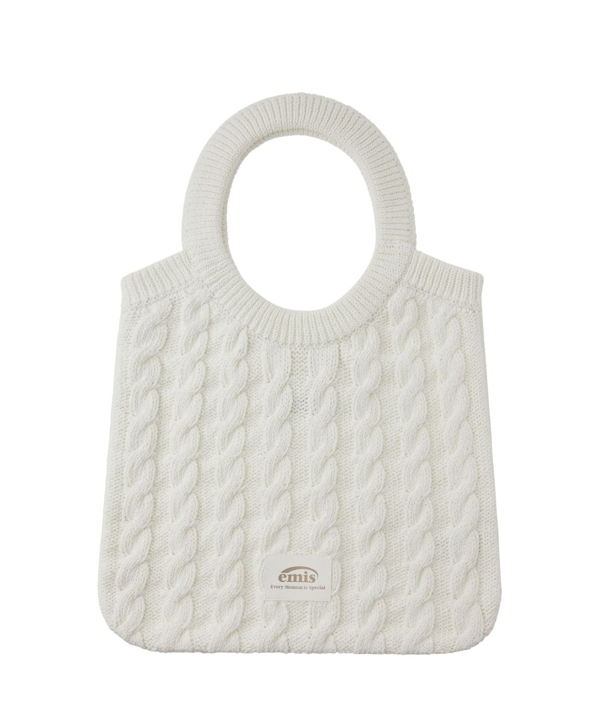 이미스(EMIS) CABLE COTTON KNIT BAG-WHITE