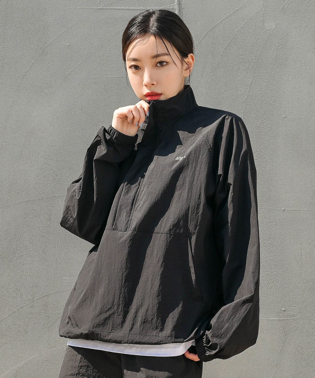 헤링본(HERRINGBONE) 여성 루즈핏 트레이닝 반집업 아노락 운동복 상의 /TF104W