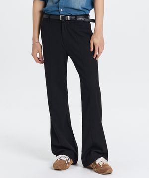 Yk 0605 boot cut slacks (black)