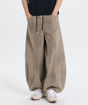 Dyed balloon cotton pants (washed beige)