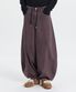 Dyed balloon cotton pants (dark purple)