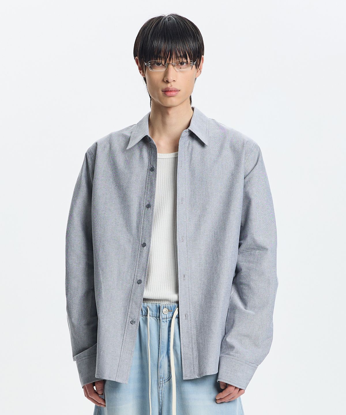 기철(KICHUL) Tidy oxford shirt (grey)