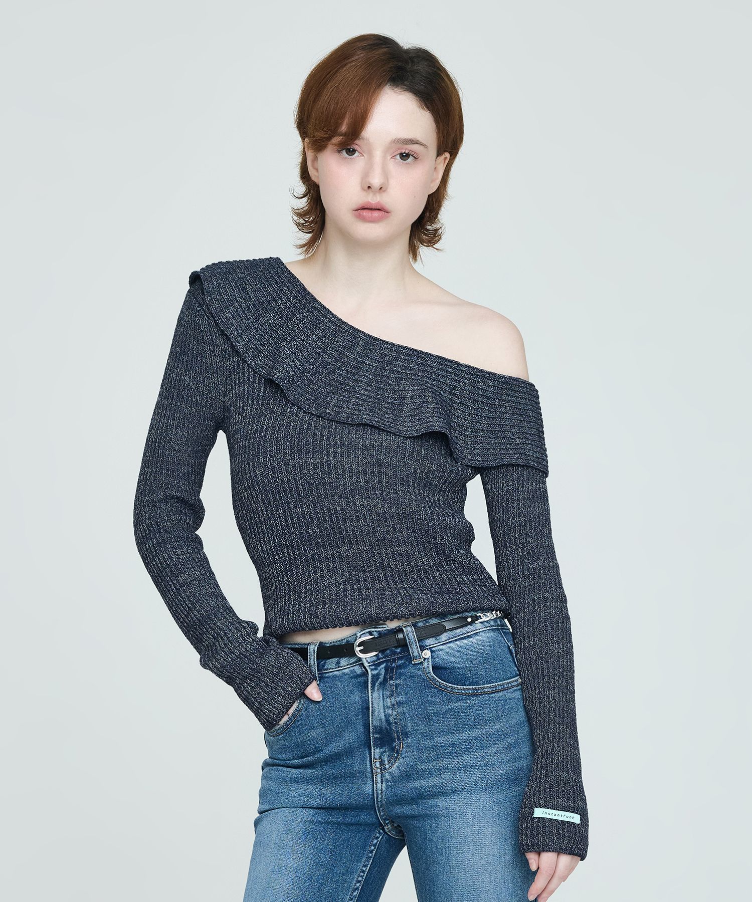 Whipped Frills Off Shoulder Knit Top - MISTREASS