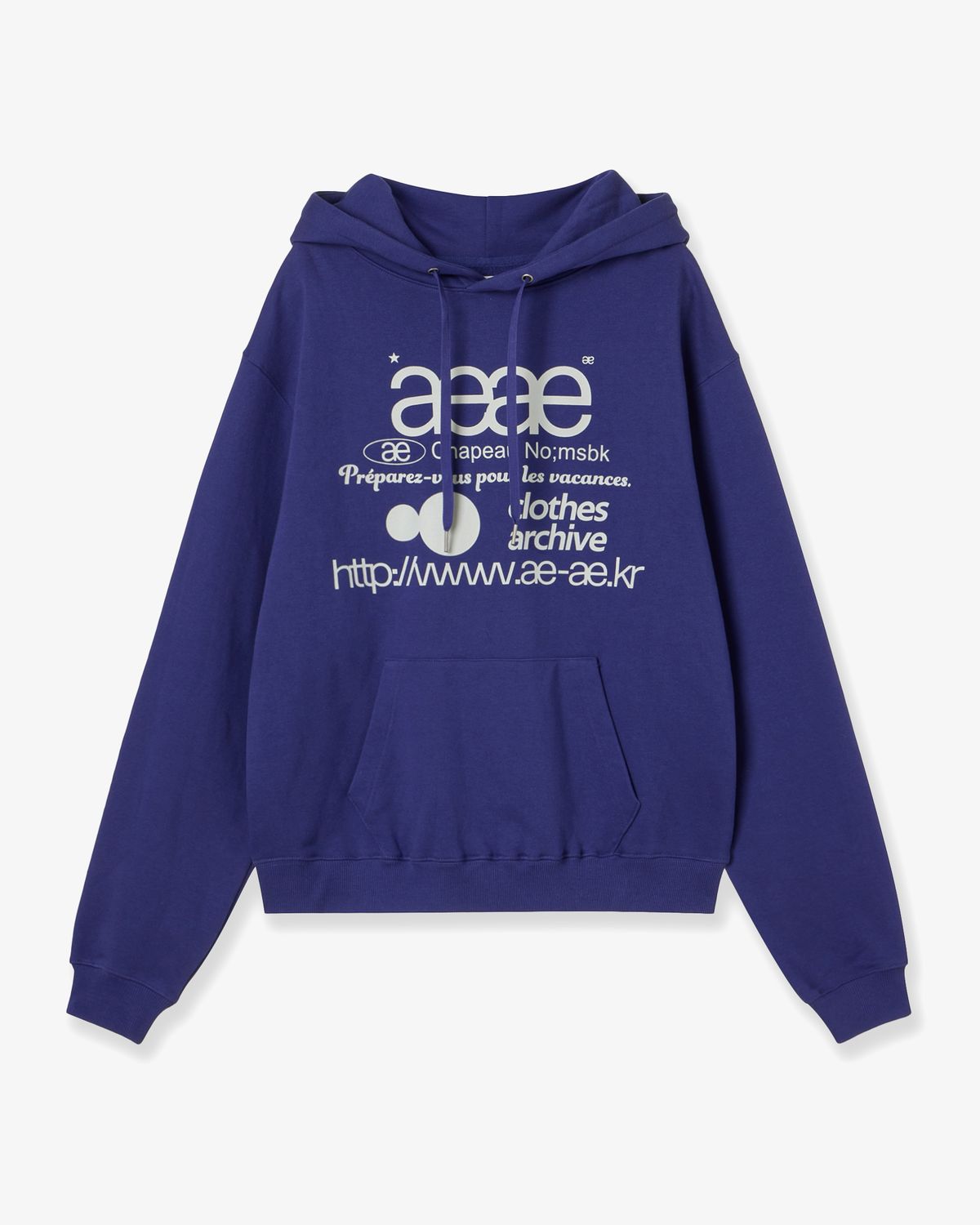 에이이에이이(AEAE) WEB LOGO LOOSED HOODIE [BLUE]