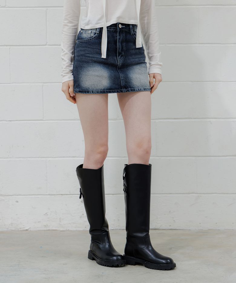 Wash Denim Skirt