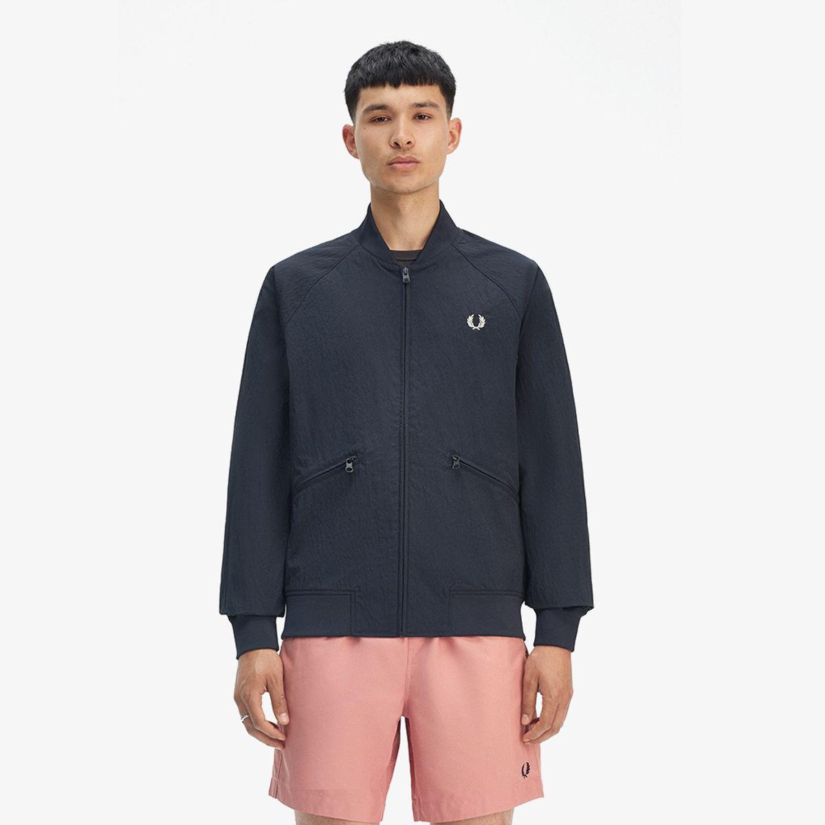 프레드페리(FRED PERRY) [Sport] 텍스쳐드 테니스 보머재킷 - 네이비 AFPM2519039-608
