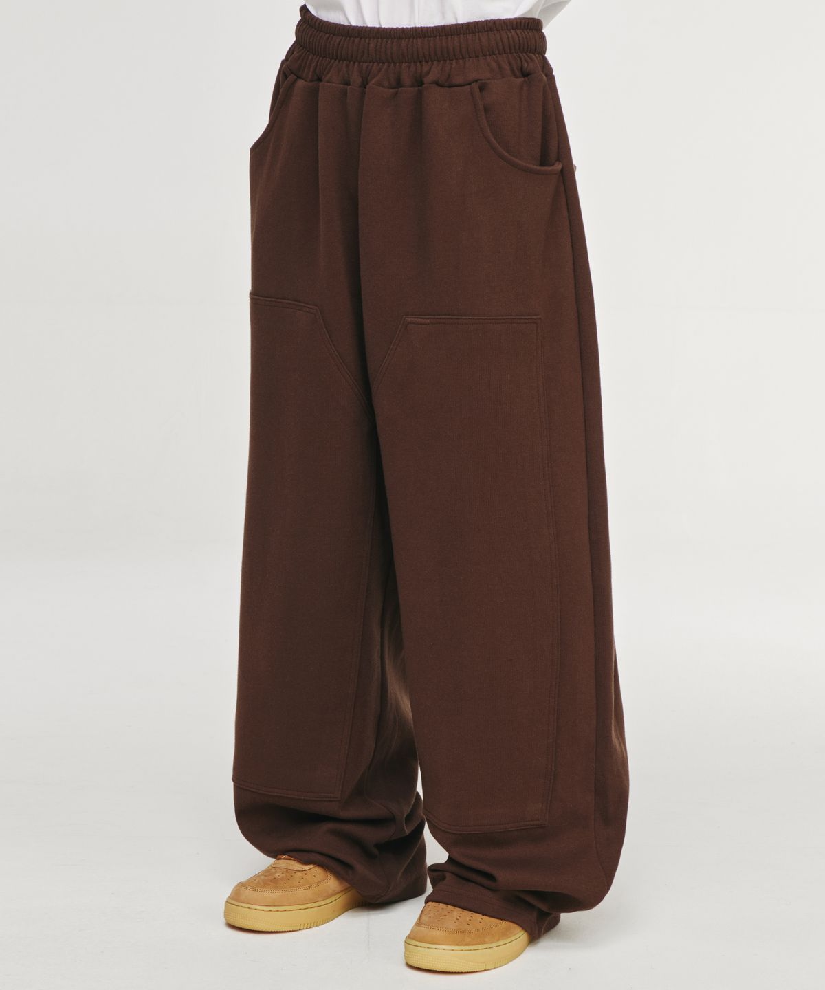 시그니처(SIGNATURE) 더블니 트레이닝 팬츠[브라운]