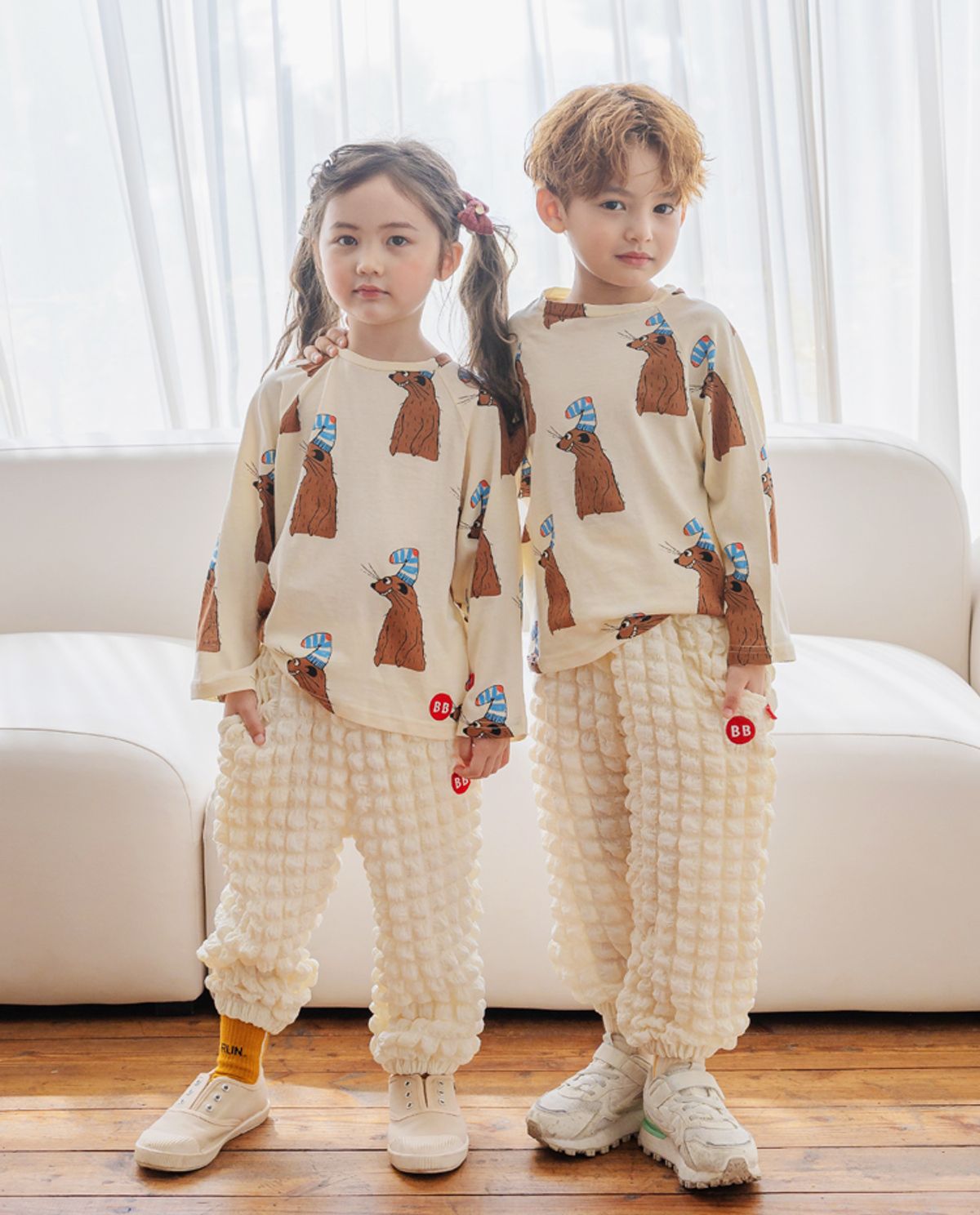 베이비블리(BABYBLEE) D22301 팜엠보싱 바지