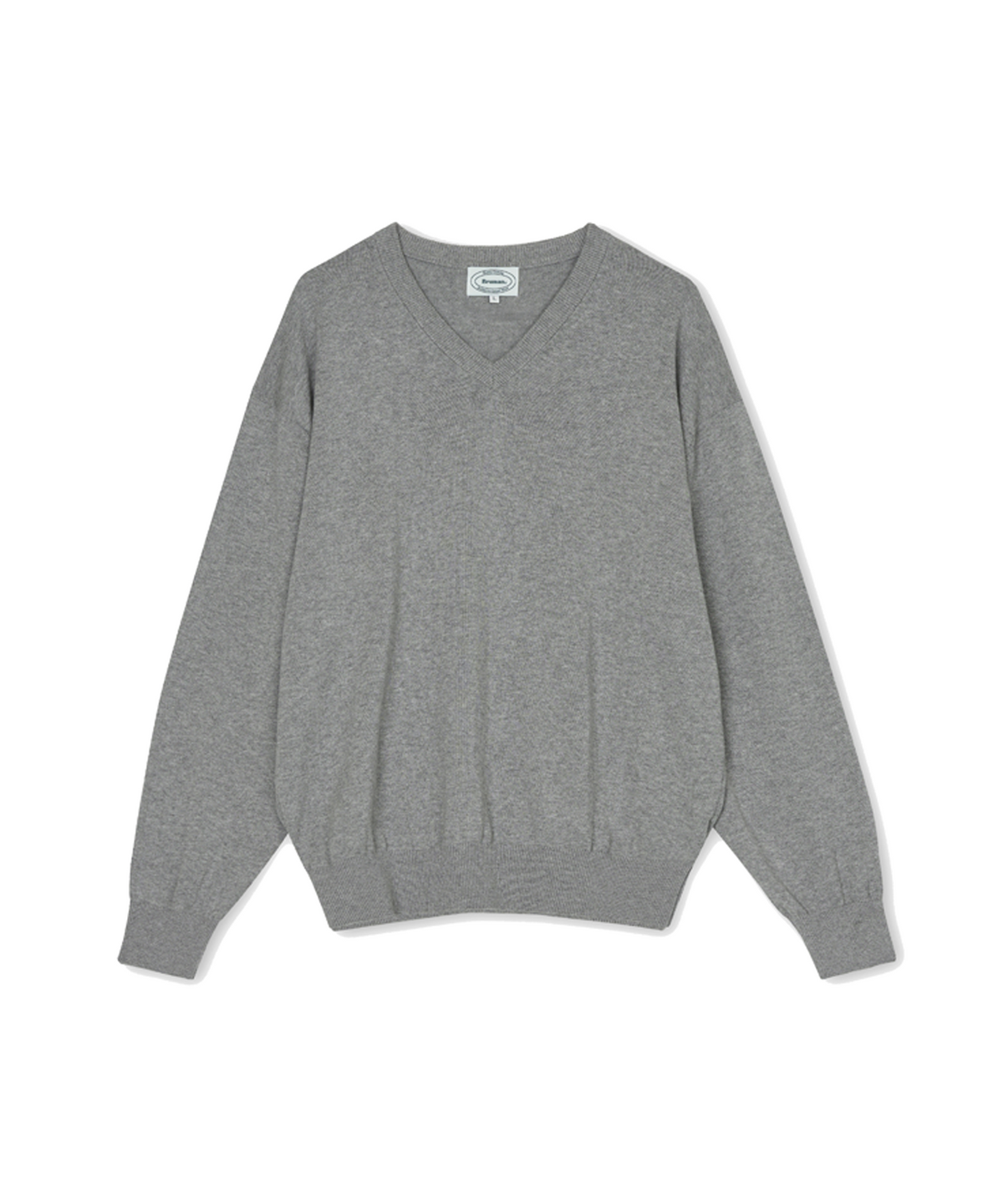 브루먼(BRUMAN) Cotton V-Neck Knit (Melange Grey)