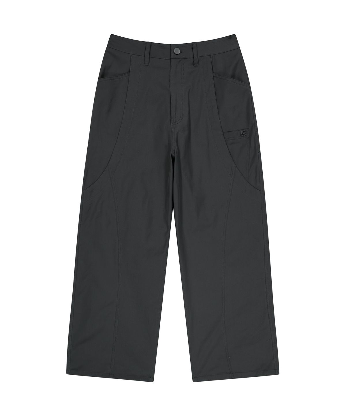 언지미크(UNGIMMICK) CURVED SEAM PANTS (CHARCOAL)