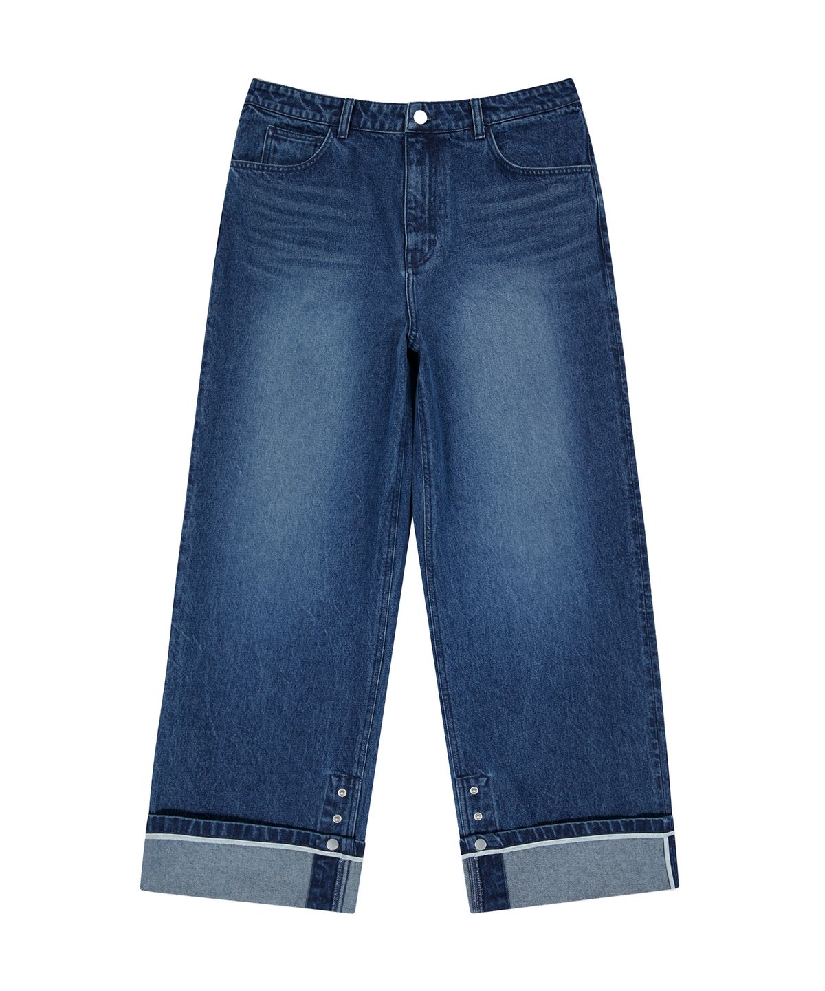 언지미크(UNGIMMICK) ROLLED CUFF DENIM PANTS (BLUE)