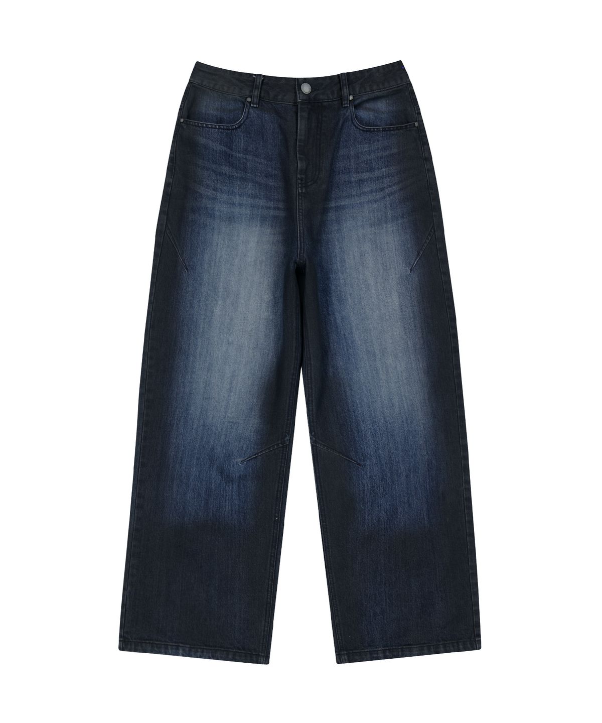 언지미크(UNGIMMICK) SPRAYED WIDE DENIM PANTS  (BLUE)