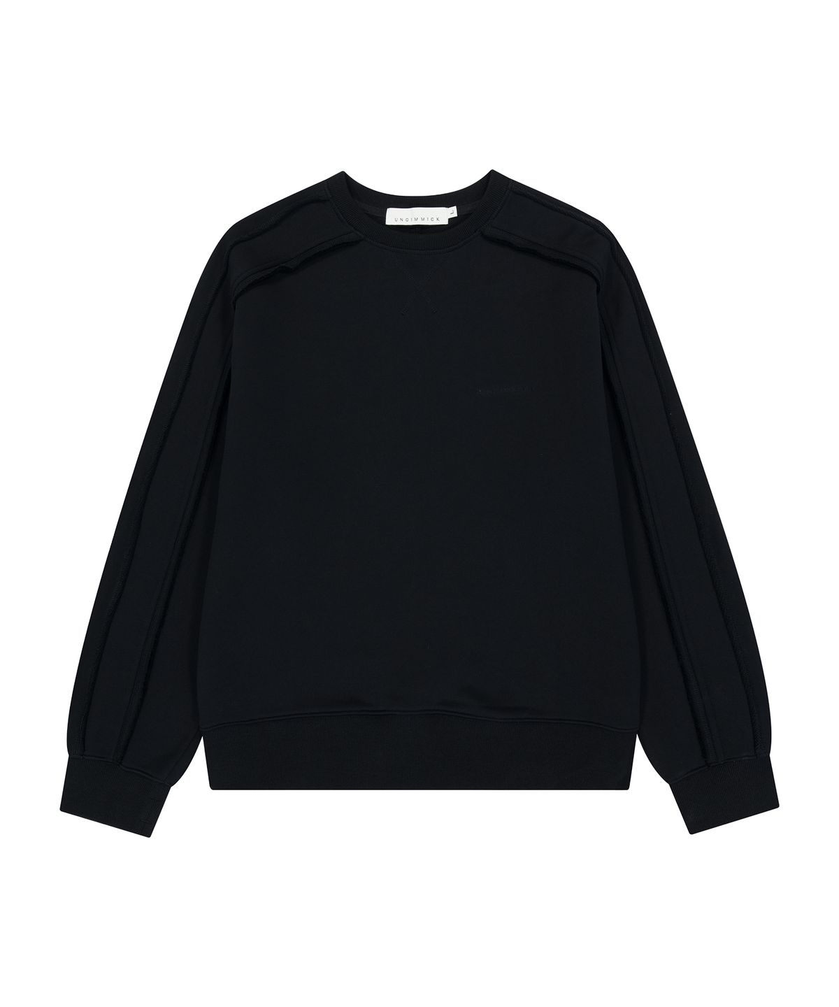 언지미크(UNGIMMICK) RAW SEAM SWEATSHIRT (BLACK)