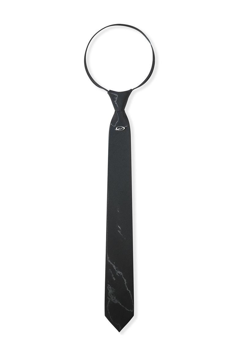 Metal Logo Necktie - Black