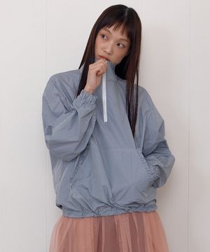 HIGH NECK CHECK ANORAK_NAVY