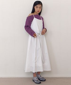 SLEEVELESS COTTON LONG DRESS_IVORY