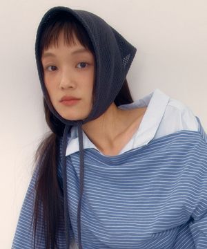 COTTON LACE HAIR KERCHIEF_BROWN