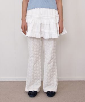 TERRY FLOWER BENDING BOOTS-CUT PANTS_IVORY