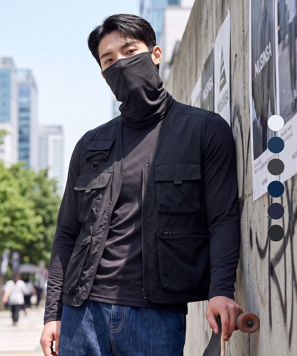 이지바이(EZBUY) 쿨링마스터 남성 마스크넥 쿨링 긴팔 티셔츠 6 Colors