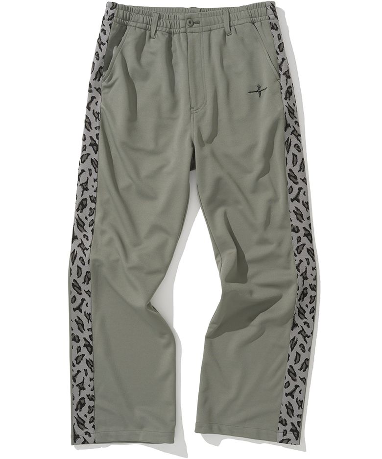 Leopard Side Line Track Pants - Khaki