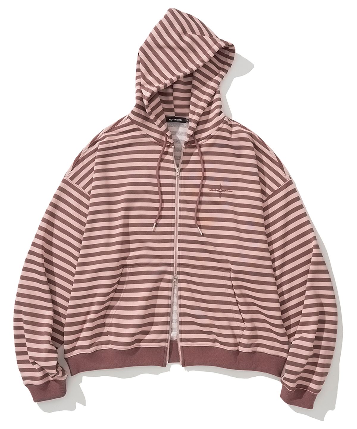 낫포너드(NOT4NERD) 4 Cross Symbol Stripe Hood Zip Up - Pink