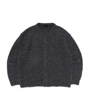 (UNISEX) 울 라운드 레스 니트 가디건 (그레이)