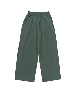 코튼 핀턱 와이드 팬츠 (그린)