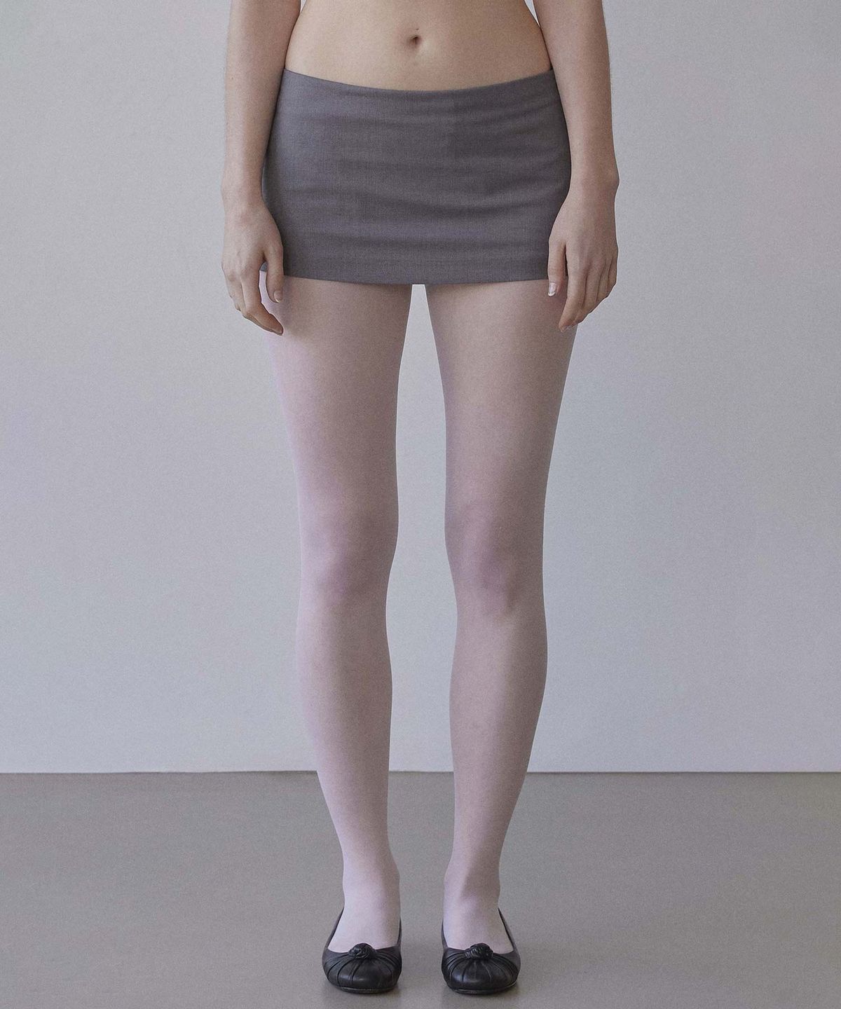 스컬프터(SCULPTOR) Good Girl Micro Skirt Gray