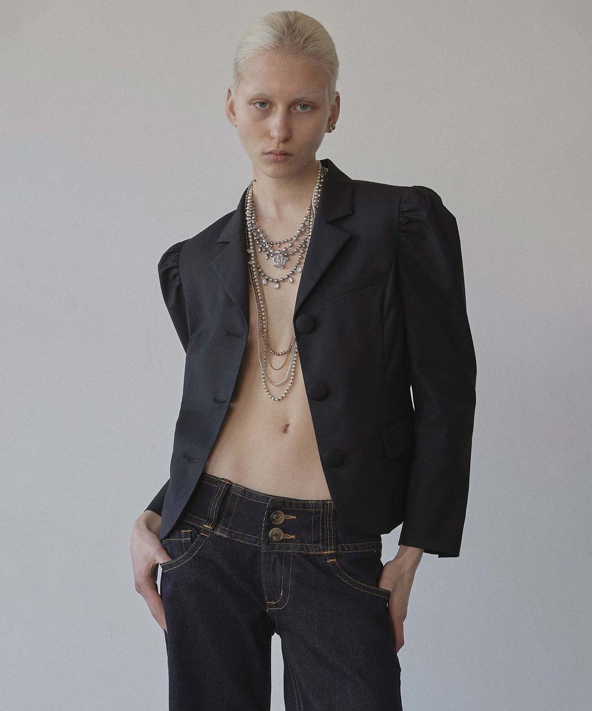 스컬프터(SCULPTOR) Puff Tailored Jacket Black