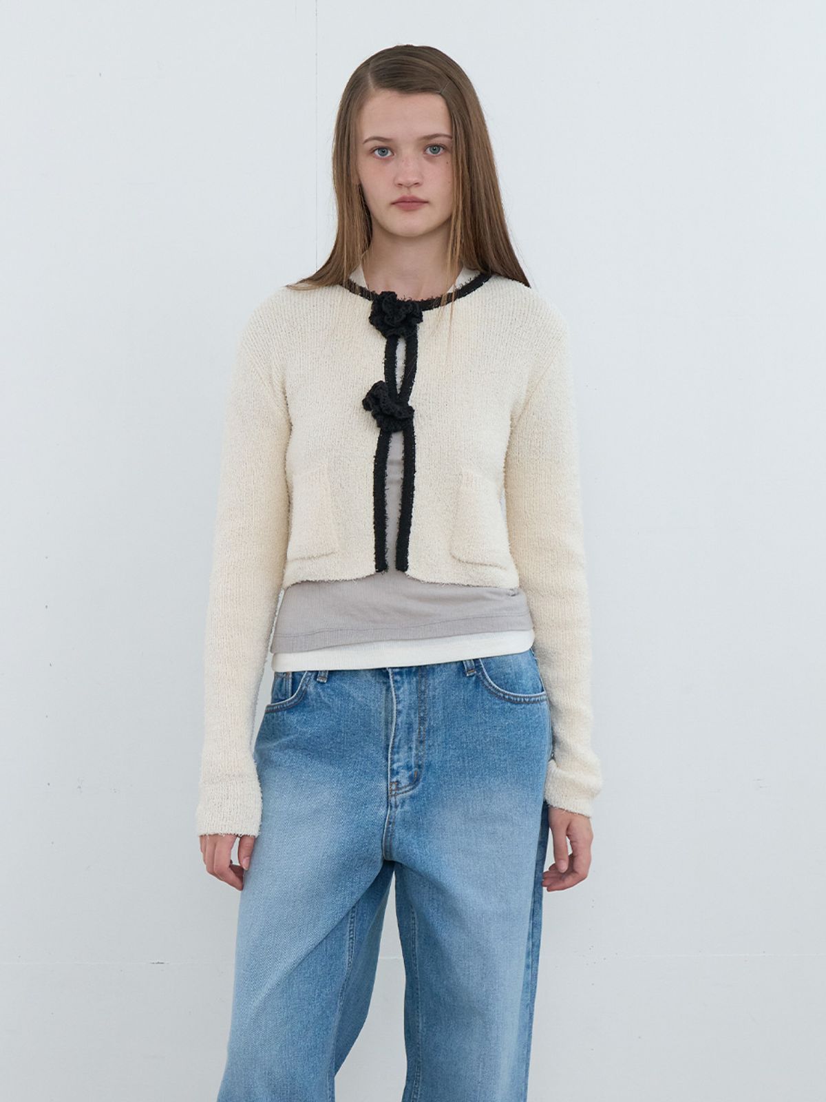 기준(KIJUN) Crochet Knit Jacket Ivory