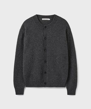 BRUSHED ALPACA CARDIGAN [CHARCOAL]