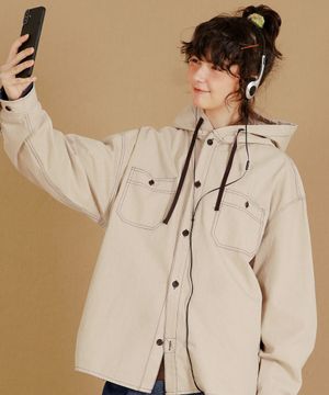 로버 후드 셔츠 그레이베이지 JNLS7768