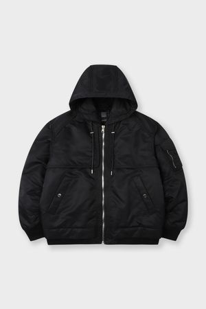 메모리 퀄팅 후디드 MA-1 점퍼 블랙 BN4SJP431BK