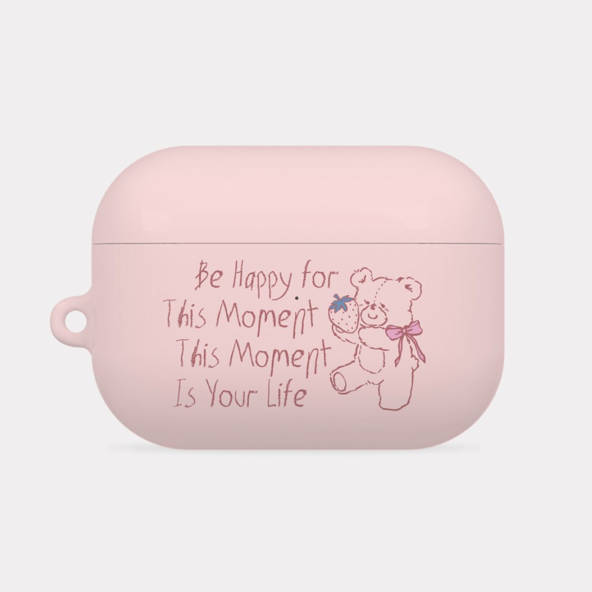메이드모먼(MADEMOMENT) fluffy strawberry bear 디자인 [hard 에어팟케이스 시리즈]