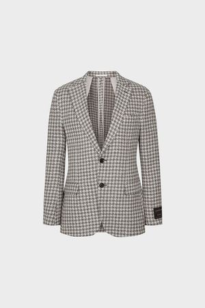 엔젤리코 린넨 하운드 투스 자켓 브라운 BN4SEA223BR