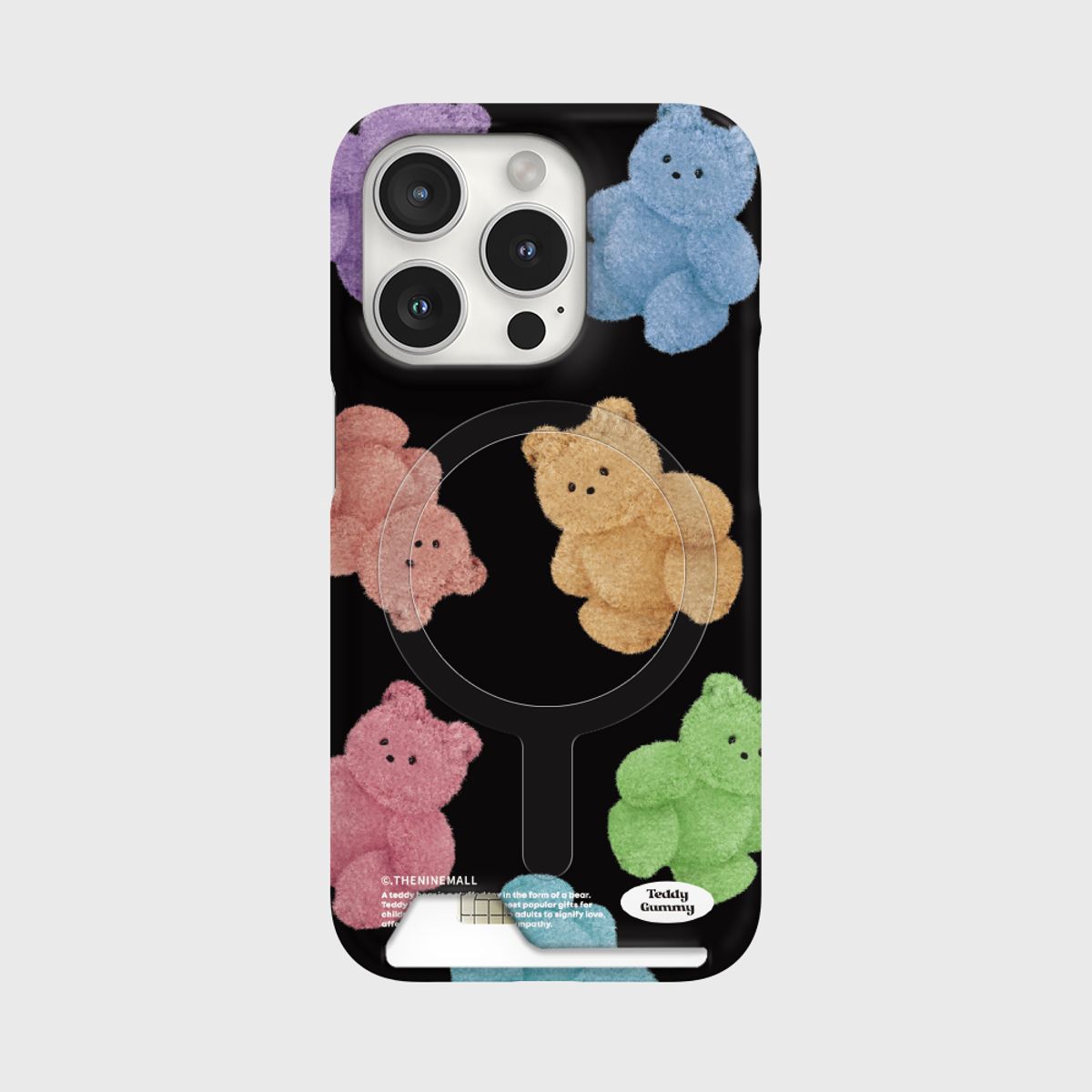 더나인몰(THE NINEMALL) rainbow teddy gummy pattern [맥세이프 카드수납 폰케이스]