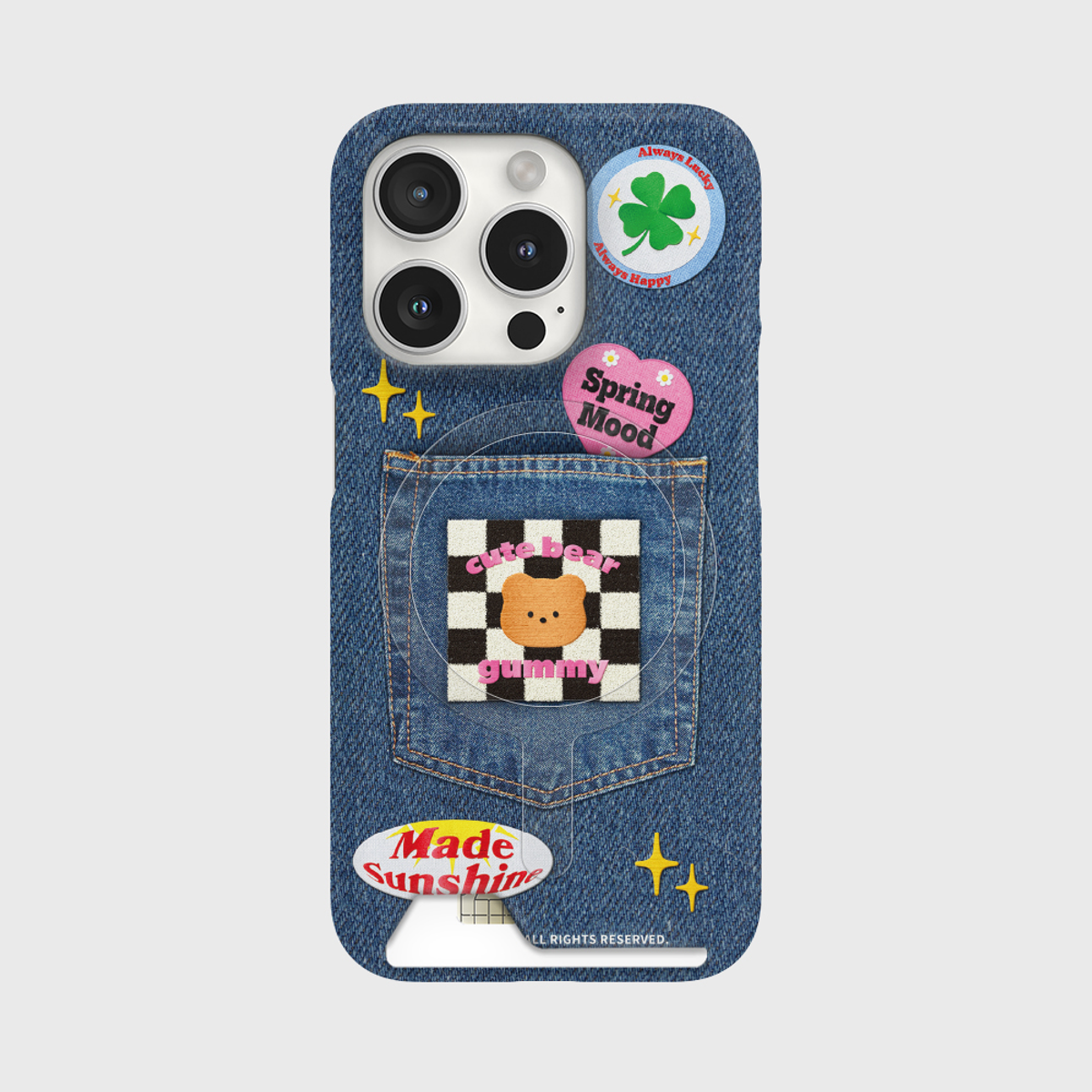 더나인몰(THE NINEMALL) gummy patch denim [맥세이프 카드수납 폰케이스]