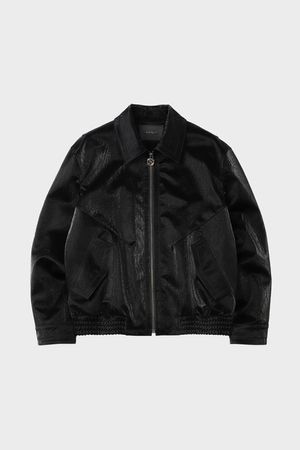 글로시 크리즈 레더 자켓 블랙 BN4SMD400BK