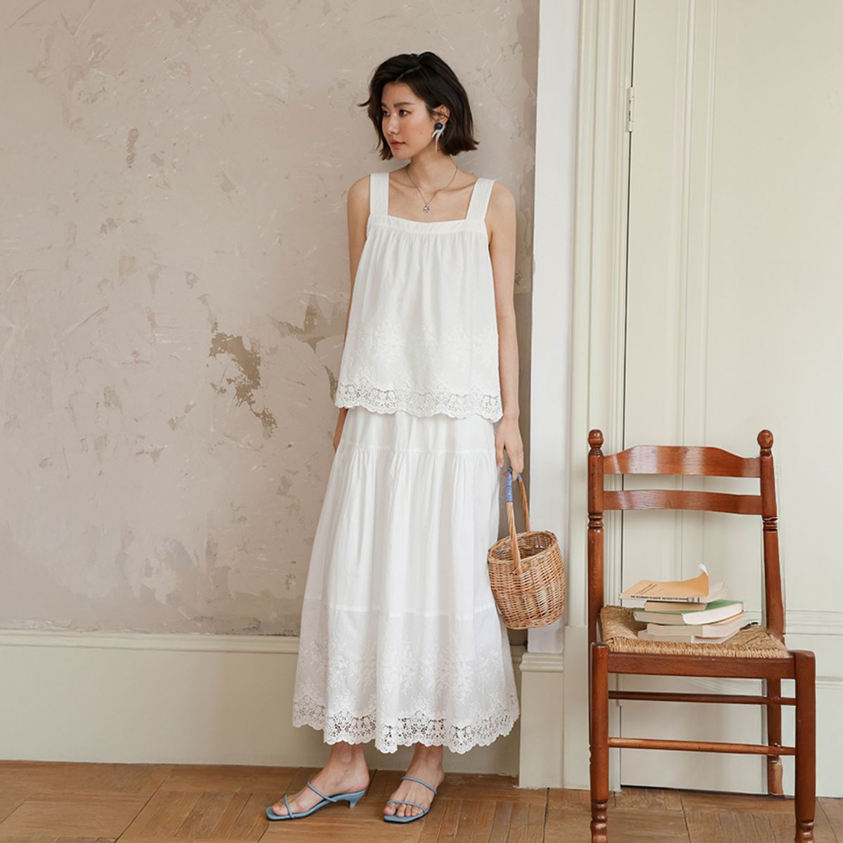 랭썬(LANGSON) LS_Pure cotton A-line skirt