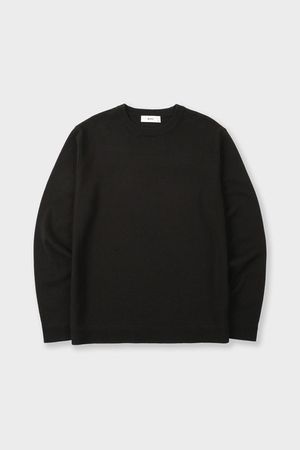 라운드 넥 솔리드 니트 블랙 BN4SSW802BK