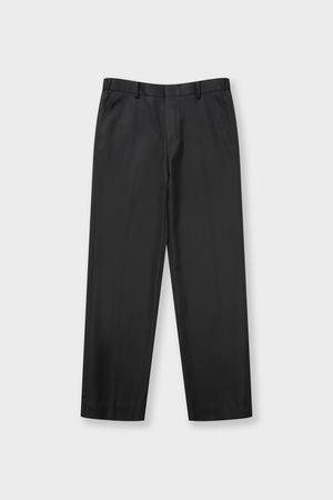 개버딘 지퍼 와이드 팬츠 블랙 BN4STA340BK