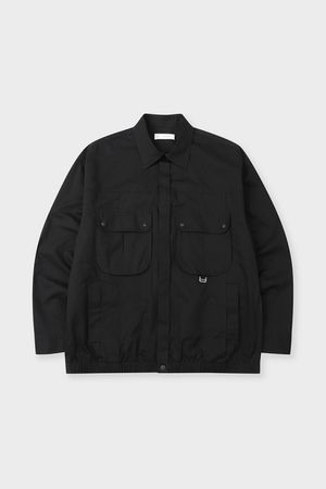 아웃포켓 스탠카라 셔츠자켓 블랙 BN4SBA630BK